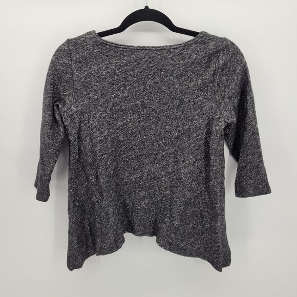 Eileen fisher Womens gray medium sweater wool shark bites hem - Picture 7 of 8